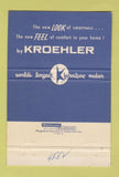 Matchbook Cover - Kroehler Furniture Tony Coats Michigan Center MI 40 Strike