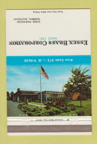 Matchbook Cover - Essex Brass Corporation Warren MI 40 Strike
