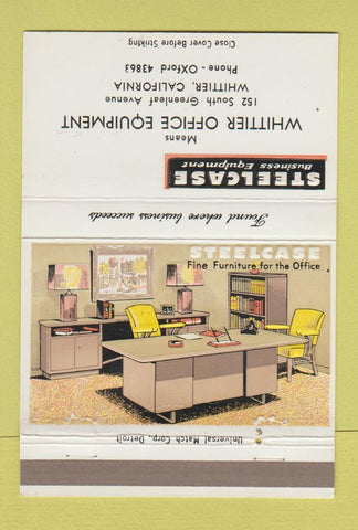 Matchbook Cover - Steelcase Office Furniture Whittier CA 40 Strike