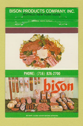Matchbook Cover - Bison Meat Buffalo NY salami 40 Strike