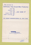 Matchbook Cover - Hobart Mxing Chopper Troy OH kitchen WEAR 40 Strike