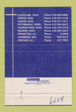 Matchbook Cover - Bearing Distributors Pittsburgh PA 40 Strike