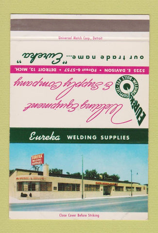 Matchbook Cover - Eureka Welding Supply Detroit MI SAMPLE 40 Strike