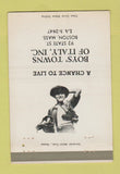 Matchbook Cover - Boys' Towns of Italy Boston MA 40 Strike