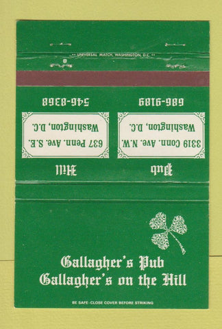 Matchbook Cover - Gallagher's Pub Washington DC 40 Strike