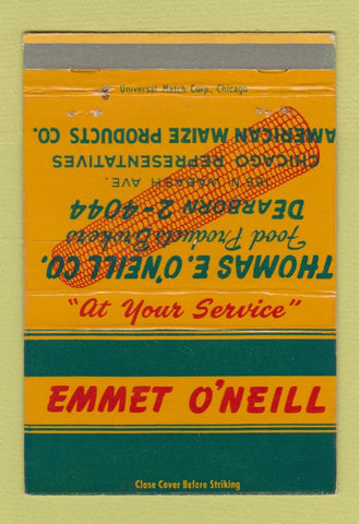 Matchbook Cover - Thomas O'NEil Corn Brokers Chicago IL 40 Strike