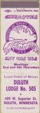 Matchbook Cover - Matchbook Cover Moose Lodge Duluth MN