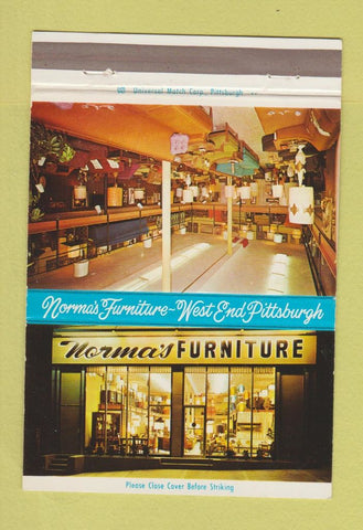 Matchbook Cover - Norma's Furniture Pittsburgh PA 40 Strike