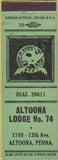Matchbook Cover - Matchbook Cover Moose Lodge Altoona PA
