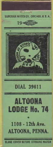 Matchbook Cover - Matchbook Cover Moose Lodge Altoona PA