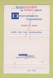 Matchbook Cover - Dwyer Kitchens Speaker Detroit MI 40 Strike