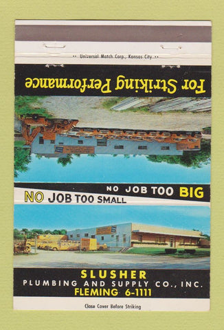 Matchbook Cover - Slusher Plumbing Supply Raytown MO 40 Strike
