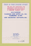 Matchbook Cover - Slusher Plumbing Supply Raytown MO 40 Strike