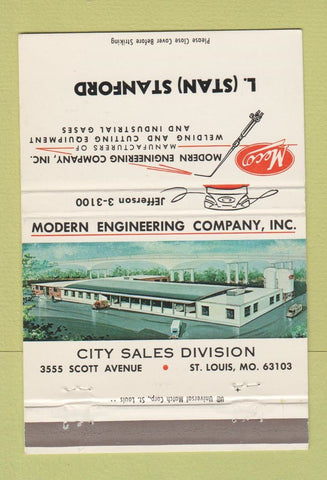 Matchbook Cover - Modern Engineering Company L Stanford St Louis MO 40 Strike