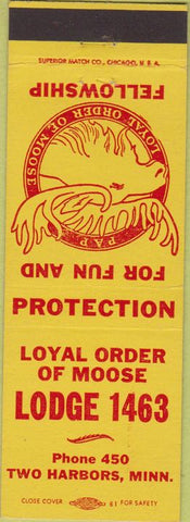 Matchbook Cover - Matchbook Cover Moose Lodge Two Harbors MN