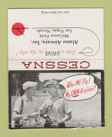 Matchbook Cover - Cessna Airplanes Alamo Airways Las Vegas NV BOBTAIL 40 Strike