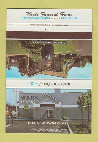 Matchbook Cover - Wade Funeral Home St Louis MO 40 Strike