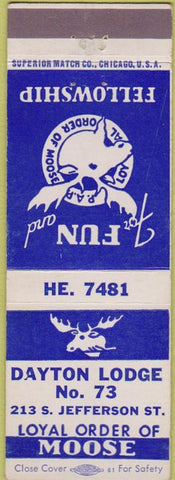 Matchbook Cover - Matchbook Cover Moose Lodge Dayton OH