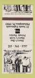Matchbook Cover - Harry's Bar Grill Philadelphia PA 30 Strike