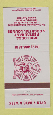 Matchbook Cover - Mallorca Restaurant Pittsburgh PA 30 Strike