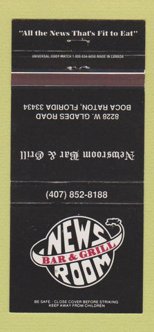 Matchbook Cover - Newsroom Bar Grill Boca Raton FL 30 Strike