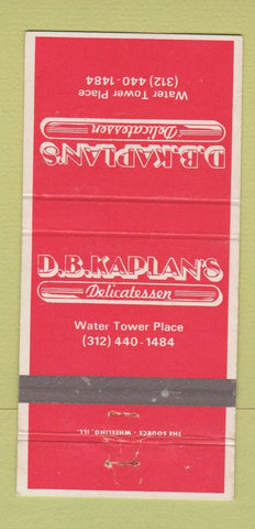Matchbook Cover - DB Kaplans Deli  30 Strike