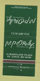 Matchbook Cover - MP O'Reilly's Steak St Louis MO 30 Strike