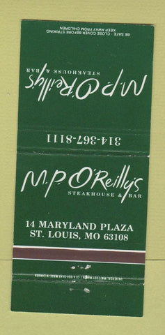 Matchbook Cover - MP O'Reilly's Steak St Louis MO 30 Strike