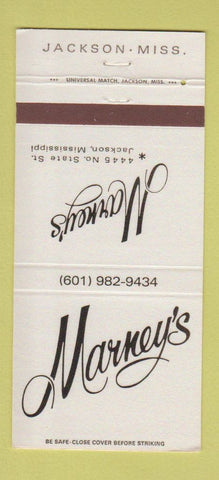 Matchbook Cover - Marney's Restaurant Jackson MS 30 Strike