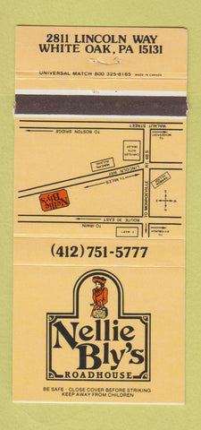 Matchbook Cover - Nellie Bly's Roadhouse White Oak PA 30 Strike