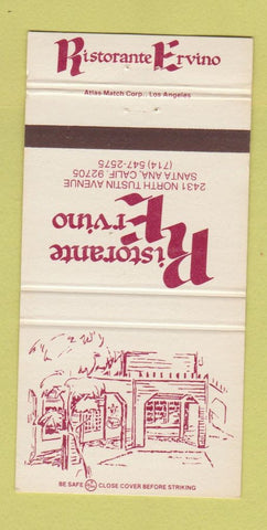 Matchbook Cover - Ristorante Ervino Santa Ana CA 30 Strike
