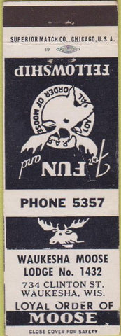 Matchbook Cover - Matchbook Cover Moose Lodge Waukesha WI