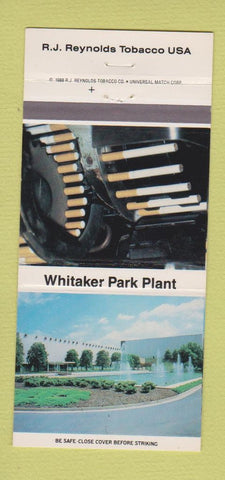 Matchbook Cover - RJ Reynolds Tobacco Whitaker Park Plant 30 Strike