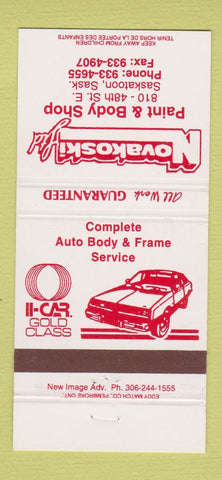 Matchbook Cover - Novakoski Paint Body Shop Saskatoon SK 30 Strike