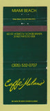 Matchbook Cover - Caffe Milano Miami Beach FL 30 Strike