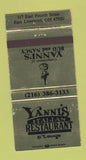 Matchbook Cover - Yanni's Italian Restaurant East Liverpool OH 30 Strike