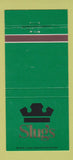 Matchbook Cover - Slug's Rib Charlotte Chapel Hill NC Myrtle Beach SC 30 Strike