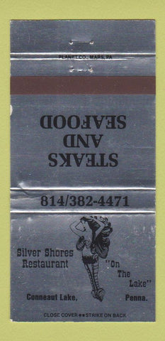 Matchbook Cover - Silver Shores Restaurant Conneaut Lake PA girlie 30 Strike