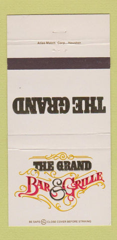 Matchbook Cover - The Grand Bar Grille Houston TX 30 Strike