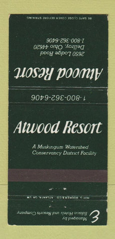 Matchbook Cover - Atwood Resort Dellroy OH 30 Strike