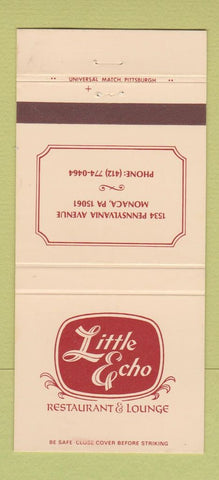 Matchbook Cover - Little Echo Restaurant Monaca PA 30 Strike