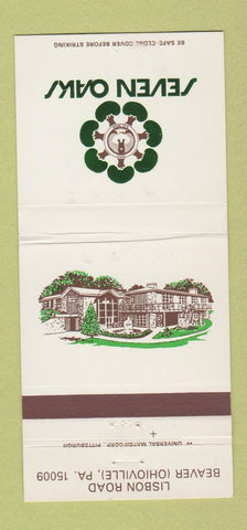 Matchbook Cover - Seven Oaks Beaver Ohioville PA 30 Strike