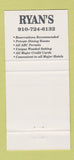 Matchbook Cover - Ryan's Restaurant Winston Salem NC 30 Strike