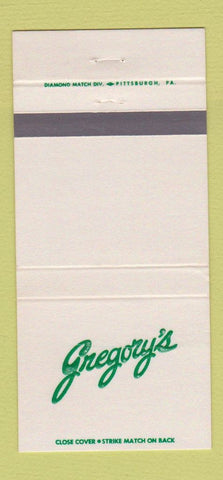 Matchbook Cover - Gregory's Kirwan Heights PA 30 Strike