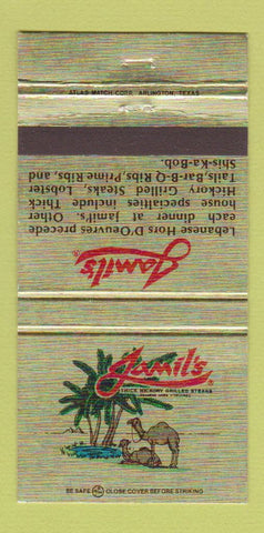 Matchbook Cover - Jamil's Lebanese Restaurant Oklahoma City OK Dallas 30 Strike