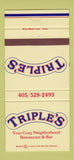 Matchbook Cover - Triple's Restaurant Oklahoma City OK 30 Strike