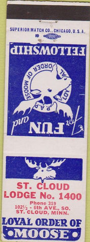 Matchbook Cover - Matchbook Cover Moose Lodge St Cloud MN