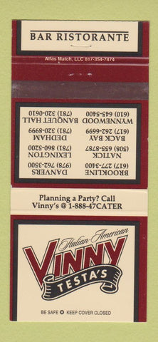 Matchbook Cover - Vinny Testa's Italian Dedham Danvers Brookline MA 30 Strike