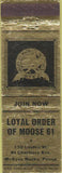 Matchbook Cover - Matchbook Cover Moose Lodge McKees Rocks PA