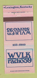 Matchbook Cover - WVLK Radio 59 Lexington KY 30 Strike